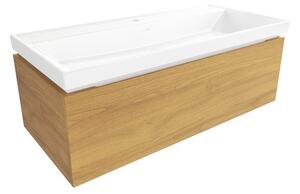Kúpeľňová skrinka s umývadlom SAT Feel 100x30x46 cm medový dub mat SATFEEL100DMU4