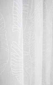 Divazo Záclona na páske Flory Biela Listy Veľkosť: 140 x 250 cm
