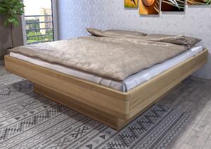 Dubová posteľ Pegas s nízkym čelom a úložným priestorom
