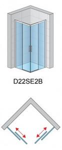 SANSWISS DIVERA sprchový kút 90 x 90 cm, posuvné dvere, rohový vstup, aluchróm, číre sklo D22SE2B0905007