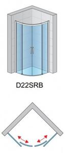 SANSWISS DIVERA sprchový kút 90 1/4-kruh, R55, posuvné dvere, rohový vstup, aluchróm, číre sklo D22SRB550905007