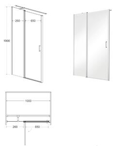 Sprchové dvere SINGLE EC06X 100-120x190cm