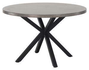 KONDELA Jedálenský stôl, betón/čierna, priemer 120 cm, MEDOR