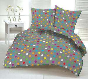 Obliečky krepové Rainbow sivé TiaHome - 1x Vankúš 90x70cm, 1x Paplón 140x200cm