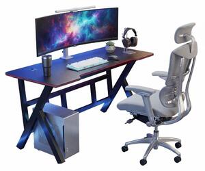 Veľký moderný čierny počítačový stôl pre hráčov, 120 cm