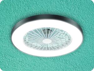 ACA Lighting 22W stropný ventilátor s LED svetlom 36W, s diaľkovým ovl., CCT, 6 rýchlostí, čierny [FANOKBL10G]