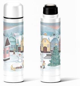 Nerezová termoska so stop ventilom TORO 0,5l dedinka