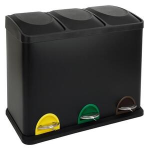 Nášľapný odpadkový kôš na triedený odpad TORO 45l čierny