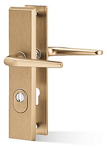 Bezpečnostné kovanie ACT Atlas Plus (F4), kľučka-kľučka, Otvor na cylindrickú vložku PZ, AC-T F4 (hliník bronz), 90 mm