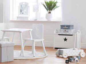 Detský dizajnový stolík drevený biely