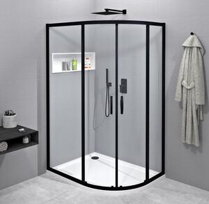 Gelco, SIGMA SIMPLY BLACK štvorcová sprchová zástena 800x800 mm, rohový vstup, Brick sklo, GS2480B-01