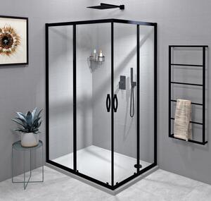 Gelco, SIGMA SIMPLY BLACK štvorcová sprchová zástena 800x800 mm, rohový vstup, Brick sklo, GS2480B-01