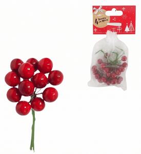 Vianočná dekorácia na drôtiku BERRIES 9 cm, červená