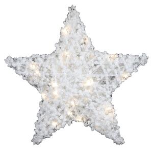 Vianočná dekorácia hviezda FROSTELLE s LED osvetlením 38 cm, biela
