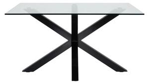 Čierny konferenčný stolík so sklenenou doskou 70x130 cm Argo – Kave Home