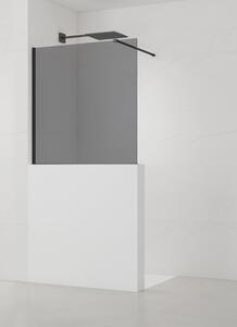 Sprchová zástěna SAT Walk-in 90x100 cm na nižšiu priečku čierna SATBWIS90KSPRC