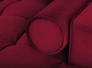 Červená Päťmiestna rozkladacia zamatová pohovka s úložným priestorom Romeo – ľavý roh MILO CASA