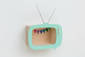 Dizajnová detská polička televízor Teevee - mint