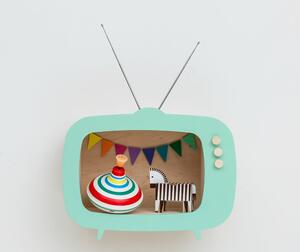Dizajnová detská polička televízor Teevee - mint