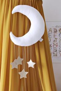Závesná dekorácia mesiačik Shiny - White