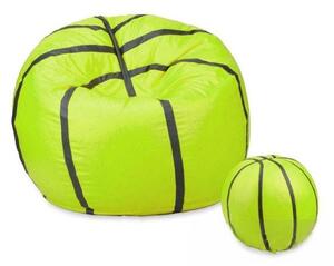 Sedacia vak - lopta basketballový + taburet - zelený