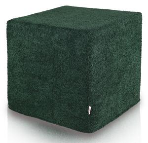 Taburetka Cubo Solid bouclé tmavozelená