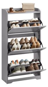 Botník s výklopnými dvierkami sivý