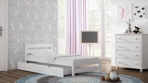 BabyBeds Posteľ z borovicového masívu KARO Veľkosť spacej plochy: 190x80 cm, Barva postele: Biela