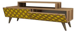 TV stolík/skrinka Clementine (orech + žltá). Vlastná spoľahlivá doprava až k Vám domov. 1088569