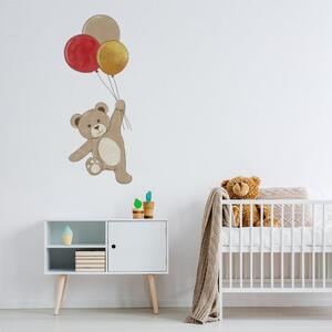 Nálepka na stenu Teddy - medvedík s balónikmi DK241