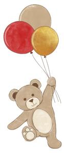 Nálepka na stenu Teddy - medvedík s balónikmi DK241