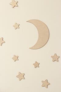 Drevené dekorácie na stenu - mesiac a hviezdy