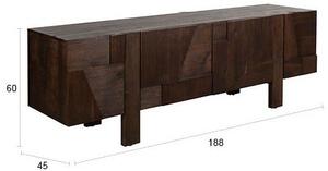 TV stolík z masívneho dreva v tmavo prírodnej farbe 188x60x45 cm Bruneau – Dutchbone