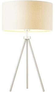 Endon 66986 - Stolná lampa TRI 1xE27/40W/230V matný chróm/krémová