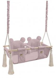 Detská sedačková hojdačka pre dvojičky Mouse - Sepia rose