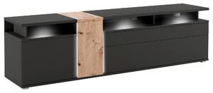 TV DIEL, čierna, dub artisan, 235/65/52 cm Livetastic - Obývacie zostavy, Online Only