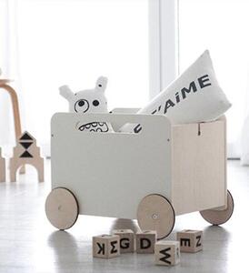 Drevený vozík na hračky OOH NOO - biely