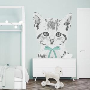 Nálepka na stenu Animals - mačička s mašľou DK235