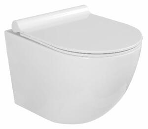 Kielle Gaia - Závesné kompaktné WC s doskou SoftClose, Rimless, biela 30115001