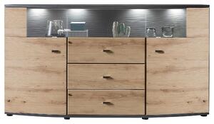 ŠIROKÁ KOMODA, hnedá, sivá, 160/86,8/41,6 cm Livetastic - Obývacie zostavy, Online Only