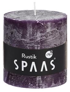 SPAAS Sviečka valec rustikálny 10x10cm tmavofialová