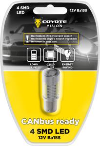Žiarovka 12V LED 4 SMD Ba15S CAN BUS ready biela COYOTE VISION