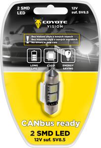 Žiarovka 12V LED 2 SMD suf SV8 5 CAN BUS ready biela COYOTE VISION