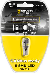 Žiarovka 12V LED 5 SMD T10 CAN BUS ready biela COYOTE VISION