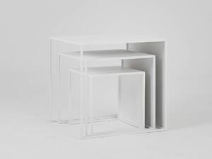 Biely Konferenčný stolík 2Wall / set 3 ks 55/45/35 × 55/45/35 × 55/45/35 cm CUSTOMFORM