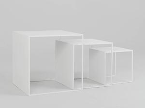 Biely Konferenčný stolík 2Wall / set 3 ks 55/45/35 × 55/45/35 × 55/45/35 cm CUSTOMFORM