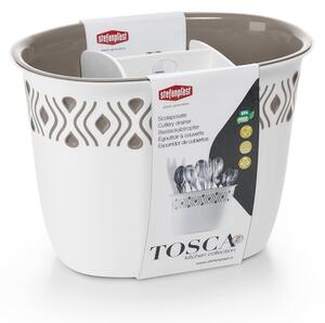 STEFANPLAST Odkvapkávač na príbory Tosca biely/svetlo šedý