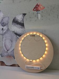 Drevená lampa s menom - kruh