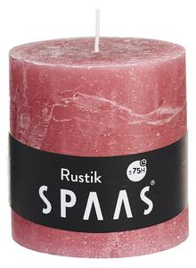 SPAAS Sviečka valec rustikálna 10x10cm červeno-ružová