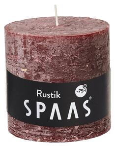 SPAAS Sviečka valec rustikálny 10x10cm tm.červená